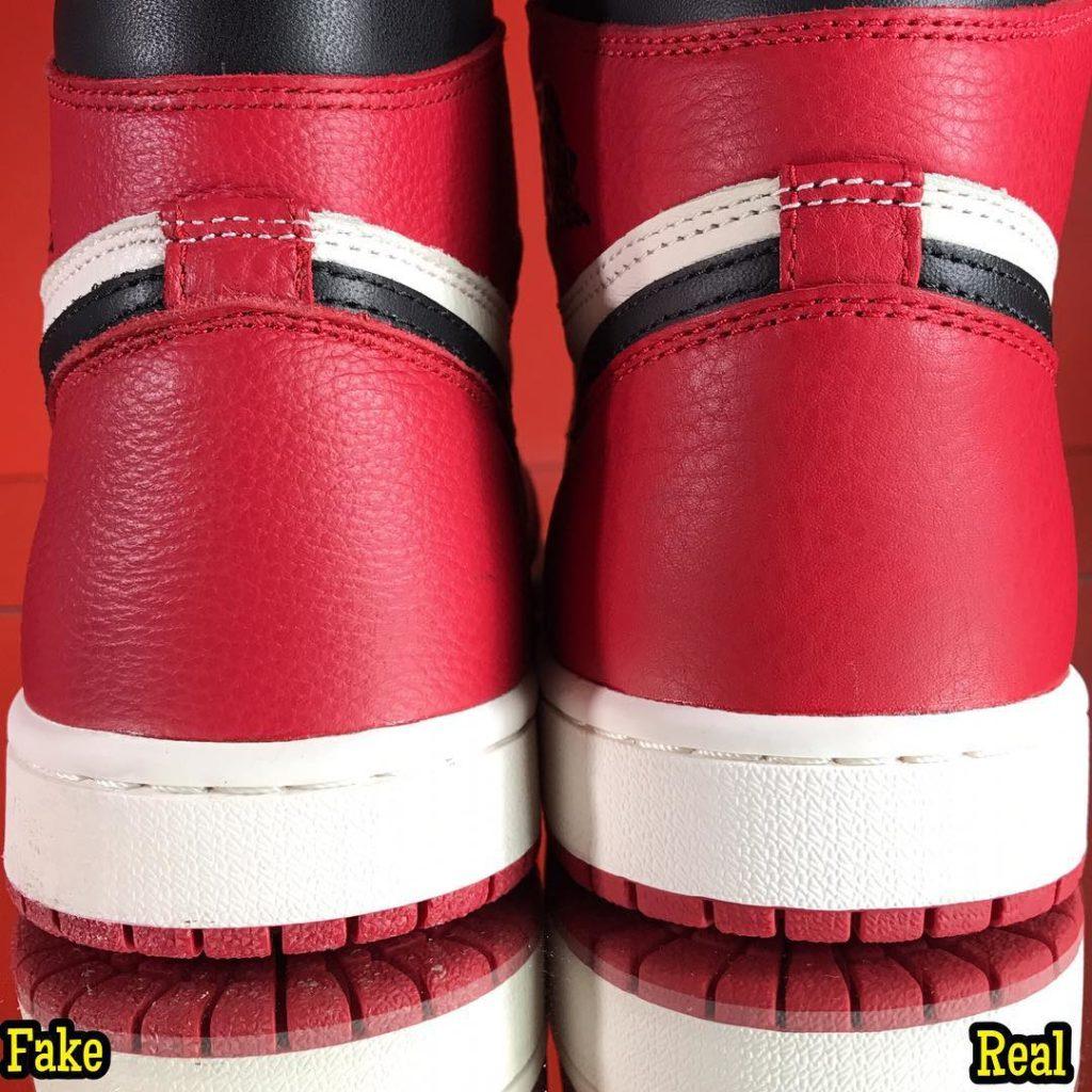aj1 bred toe real fake back